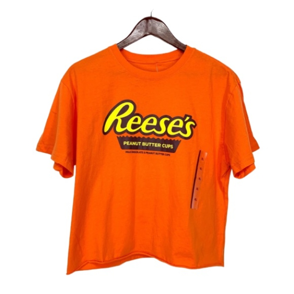 Reese’s Peanut Butter Cups Graphic Tee Short Sleeve Rolled Hem Boxy Fit Size XL